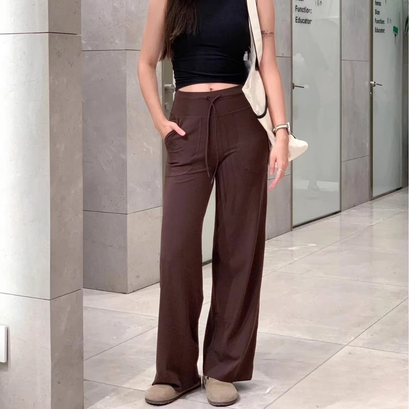 Throwback Still Wide-Leg Pants Drawstring Yoga Pants High-Waisted Loose Drape Sports Casual Lulu Pants - Image 3